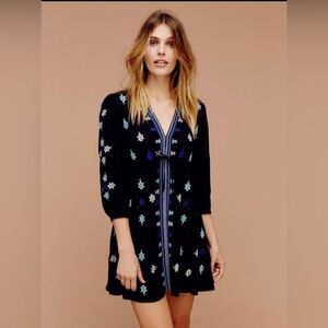 Free People Star Gazer Embroidered Tunic Dress